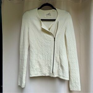 ANTHROPOLOGY Angel of the North Cream zip up sweater